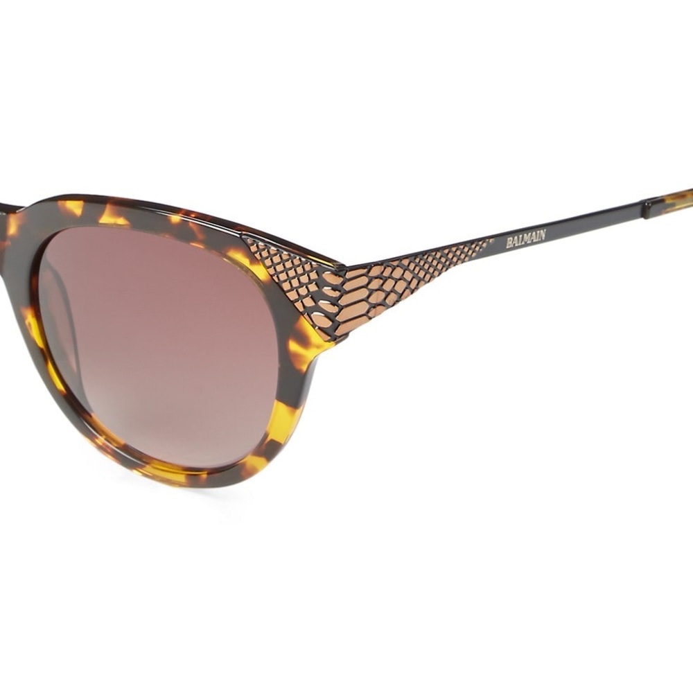 new Balmain ☀︎︎ Cat Eye Sunglasses ☀︎︎ Tortoise Shell Print ☀︎ Brown Lenses ☀︎ - Picture 3 of 16